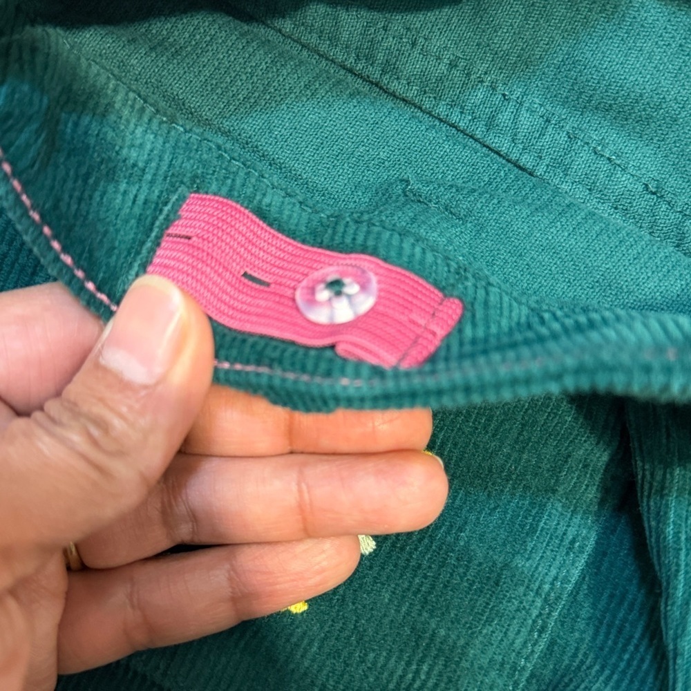 Mini Boden Green Corduroy Kick Flare Pants with Embroidered Flowers Easter - Picture 6 of 6